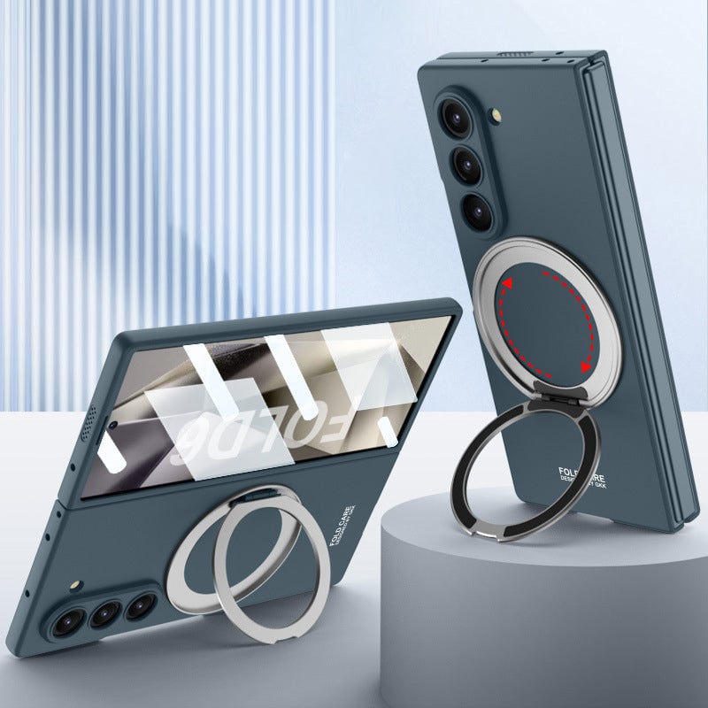 Galaxy Z Fold 6 | Rotating Magnetic Ring Frosted Mobile Phone Case