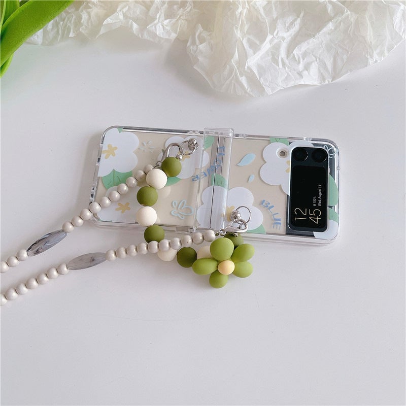 Transparent Personalized Flower Phone Case For Galaxy Z Flip 3 / Galaxy Z Flip 4 / Galaxy Z Flip 5 / Galaxy Z Flip 6