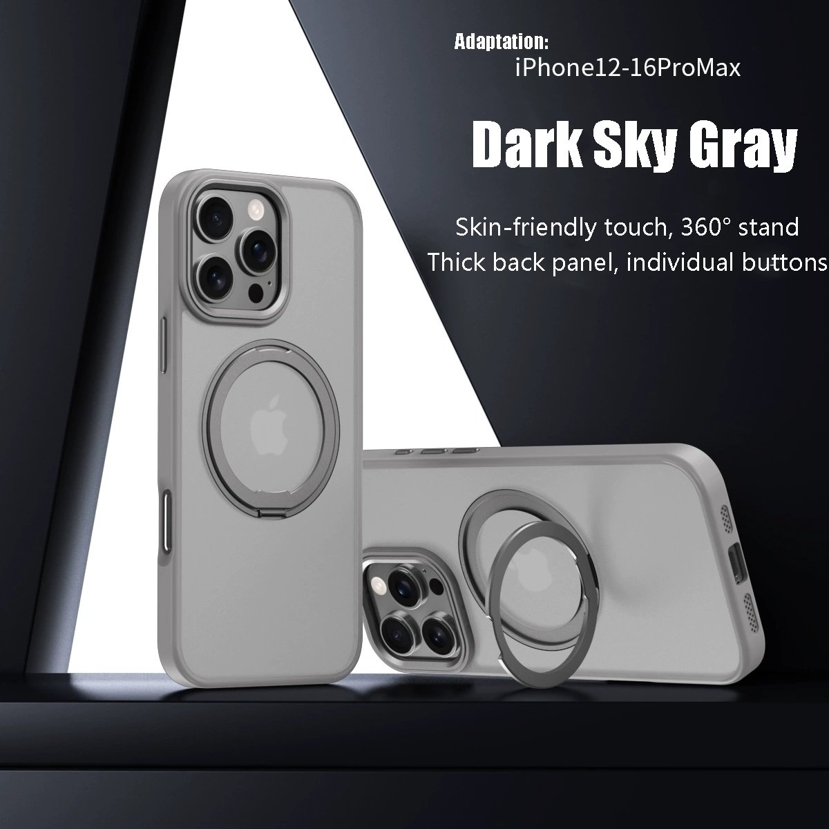 Applicable iphone16 case premium sense 360 magnetic rotating stand case pivot point cell phone case