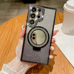 Luxury Glitter Mirror Magnetic Ring Holder Case For Samsung Galaxy S25 S24 S23 S22 Plus Ultra