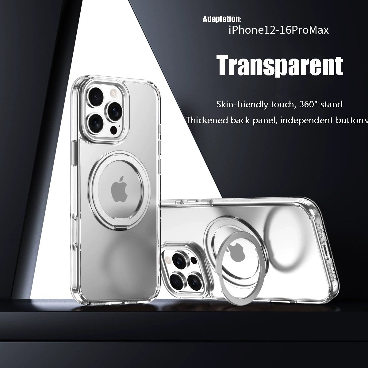 Applicable iphone16 case premium sense 360 magnetic rotating stand case pivot point cell phone case