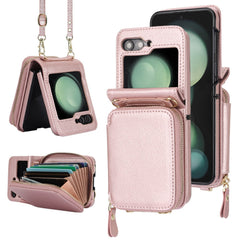 Suitable for Galaxy Z Flip 3/Galaxy Z Flip 4/Galaxy Z Flip 5/Galaxy Z Flip 6 Zipper Bag Mobile Phone Case Leather Case Card Holder