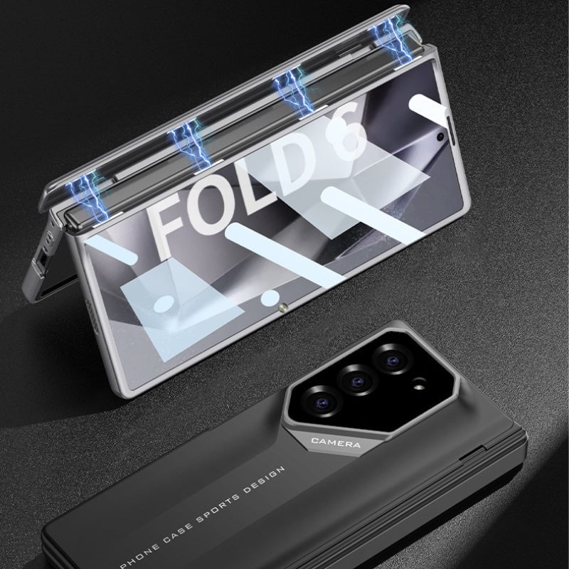 Shell-Film Integrated Magnetic Folding Hinge Phone Case For Galaxy Z Fold 4/Galaxy Z Fold 5/Galaxy Z Fold 6