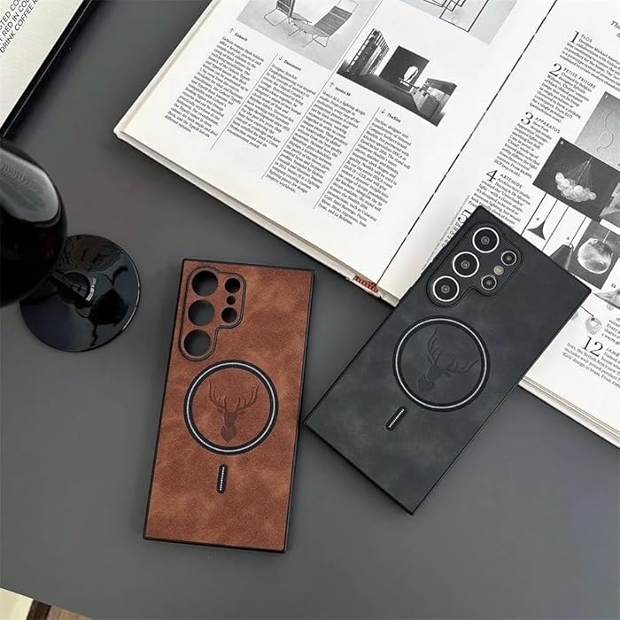 Luxury MagSafe Leather Case for Galaxy S21/S22/S23/S24 Series | Premium Protection & Wireless Charging