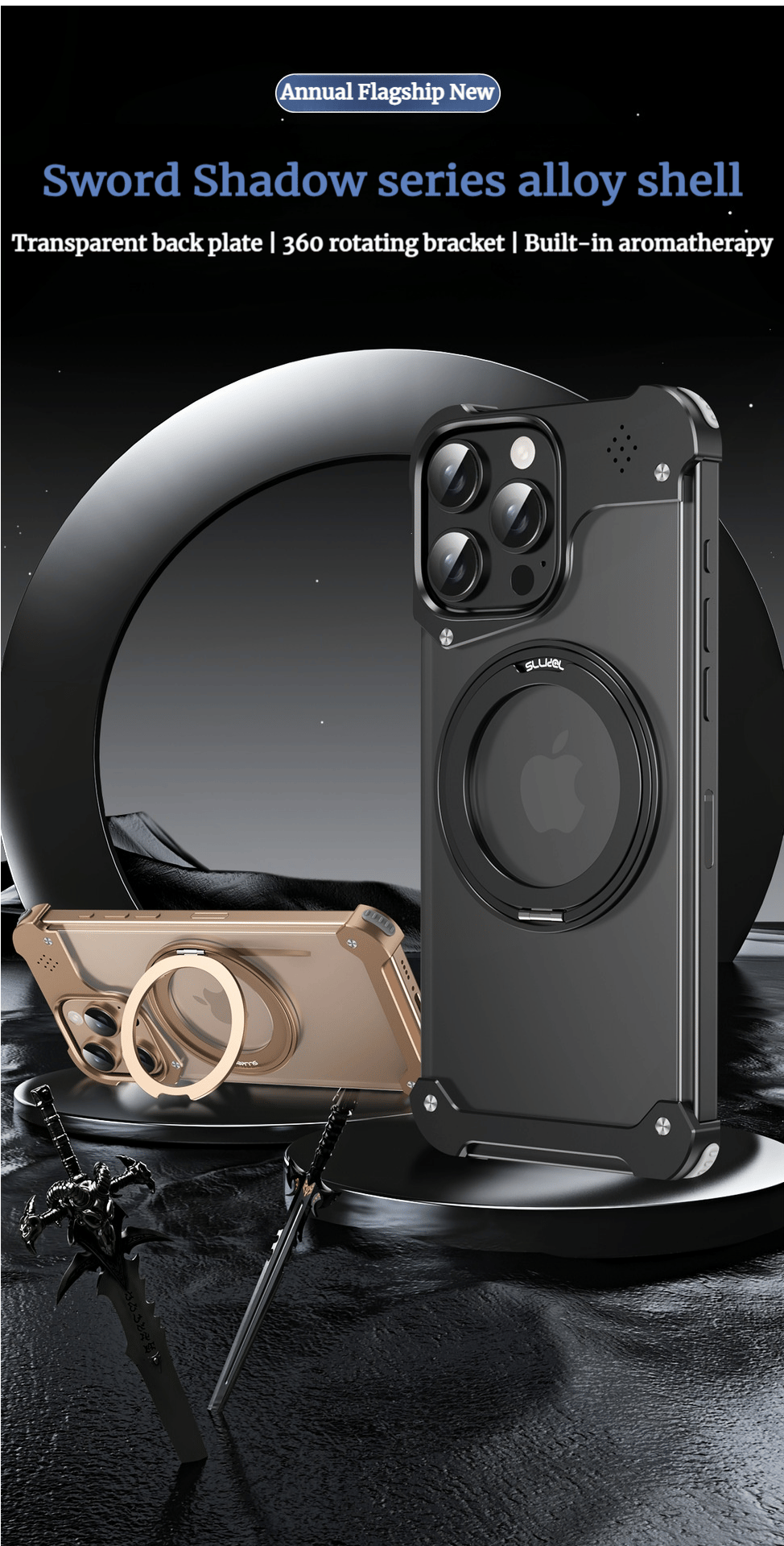 Magnetic Metal 360° Rotating Bracket Case Suitable For iPhone 16/15/14/13 Series