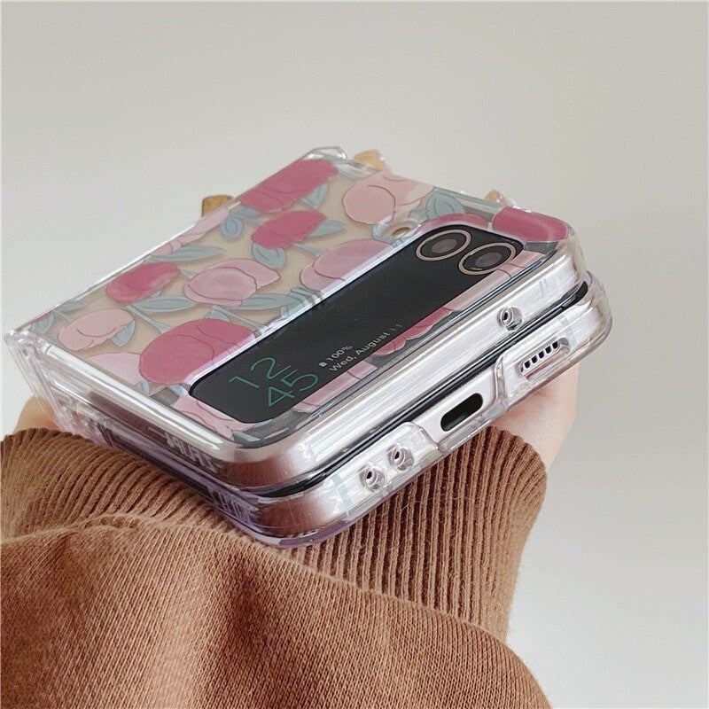 Watercolor Pink Tulip Phone Case for Galaxy Z Flip 3/Galaxy Z Flip 4/Galaxy Z Flip 5/Galaxy Z Flip 6 🌷