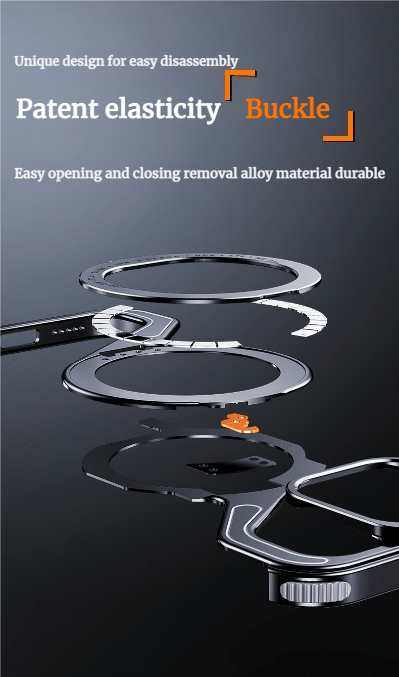 Metal Z Shell With Magnetic Bracket Hollow Heat Dissipation Mobile Phone Case Suitable For iPhone 16/15 Series