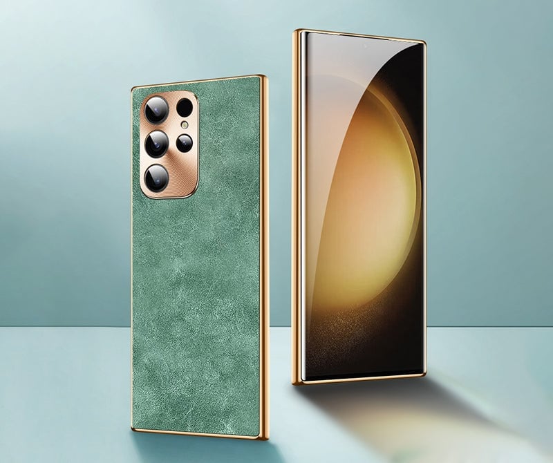 Samsung Galaxy S22 S23 S24 Series | High-End Luxury Metal Lens Leather Phone Case