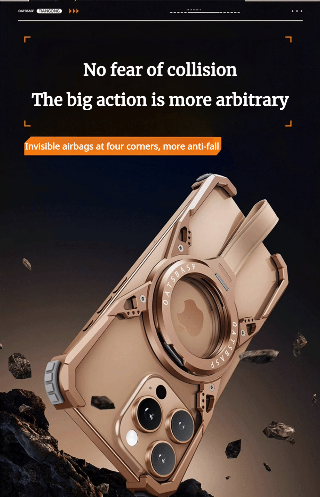 SentimentvalueTM Metal magnetic 360° Bracket Mobile Phone Case Suitable For iPhone 16 Pro/ iPhone 16 ProMax