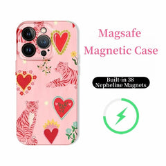 Tiger & Heart MagSafe Case for iPhone 16–12 – 38 Magnets, Optional Magnetic Stand, Dual Style