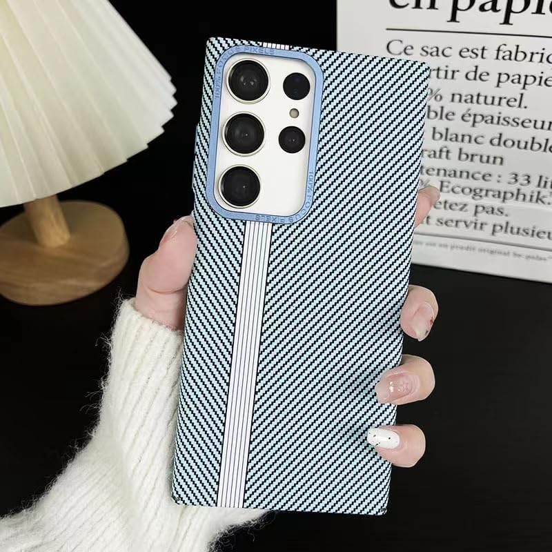 Fiber-textured magnetic drop-proof mobile phone case, suitable for Galaxy S24/S23/S22 series [Built-in magnetic suction]