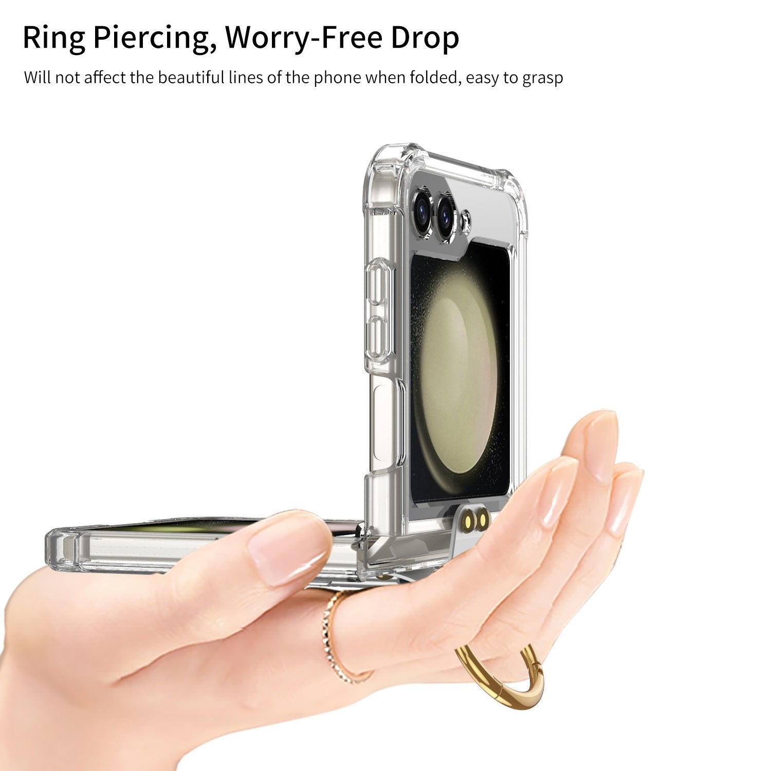 Galaxy Z Flip 5 and Galaxy Flip 6 | Transparent Ring Phone Case(Bring Pen)