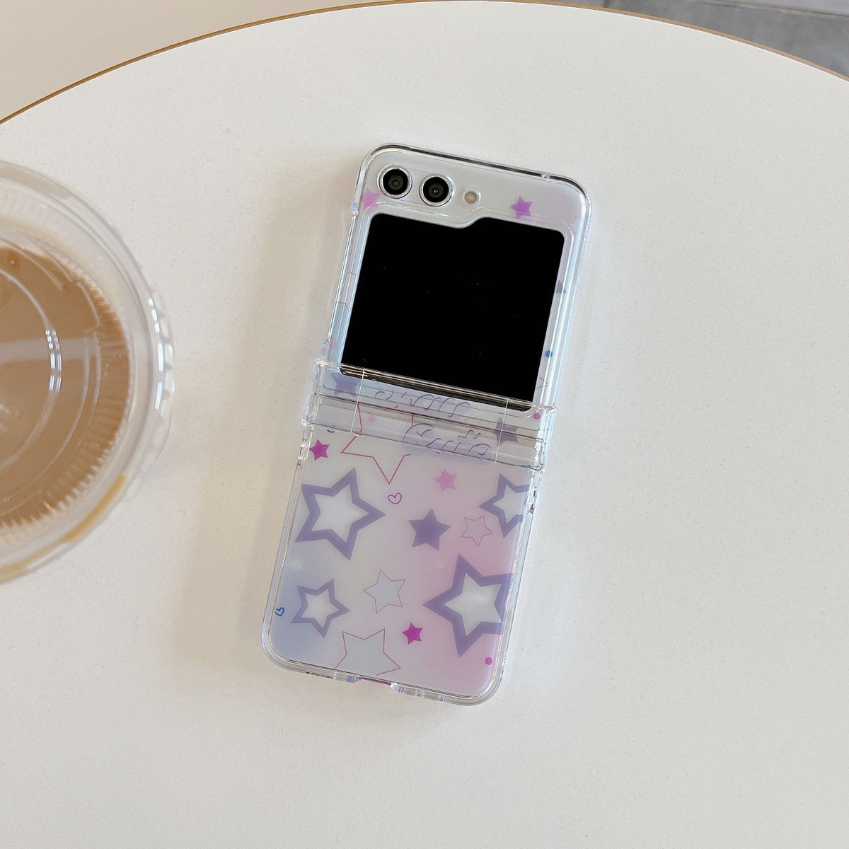Rendered purple star phone case for Galaxy Z Flip 3/Galaxy Z Flip 4/Galaxy Z Flip 5/Galaxy Z Flip 6