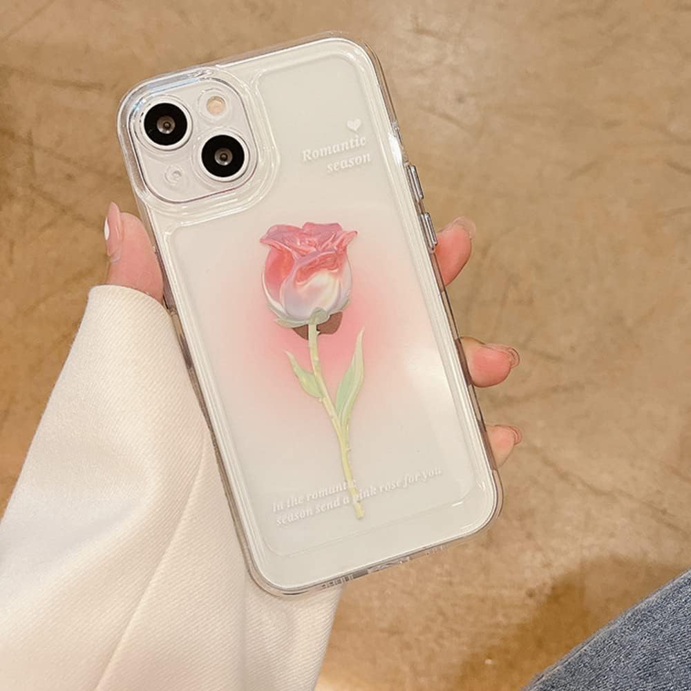 Tulip, Rose Flower Transparent Soft Phone Case