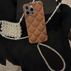 High-end rhinestones for Apple phone cases, full-diamond hand chains, trendy styles