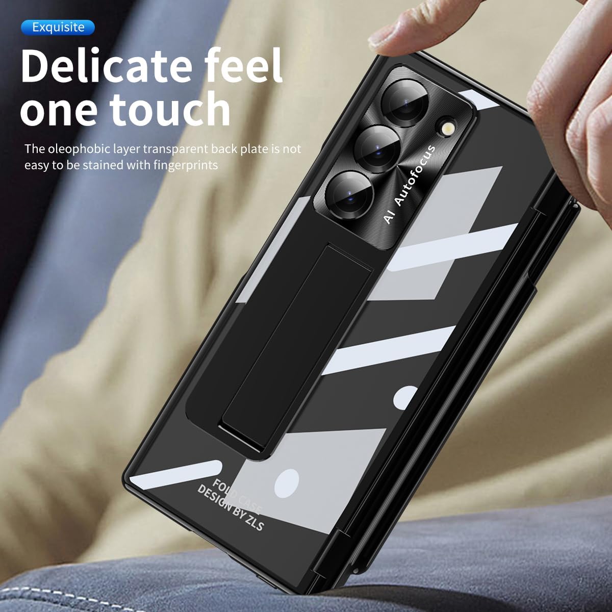 Suitable For Galaxy Z Fold 3/Galaxy Z Fold 4/Galaxy Z Fold 5/Galaxy Z Fold 6 | Transparent Case Phone Case with Pen Holder & Pen