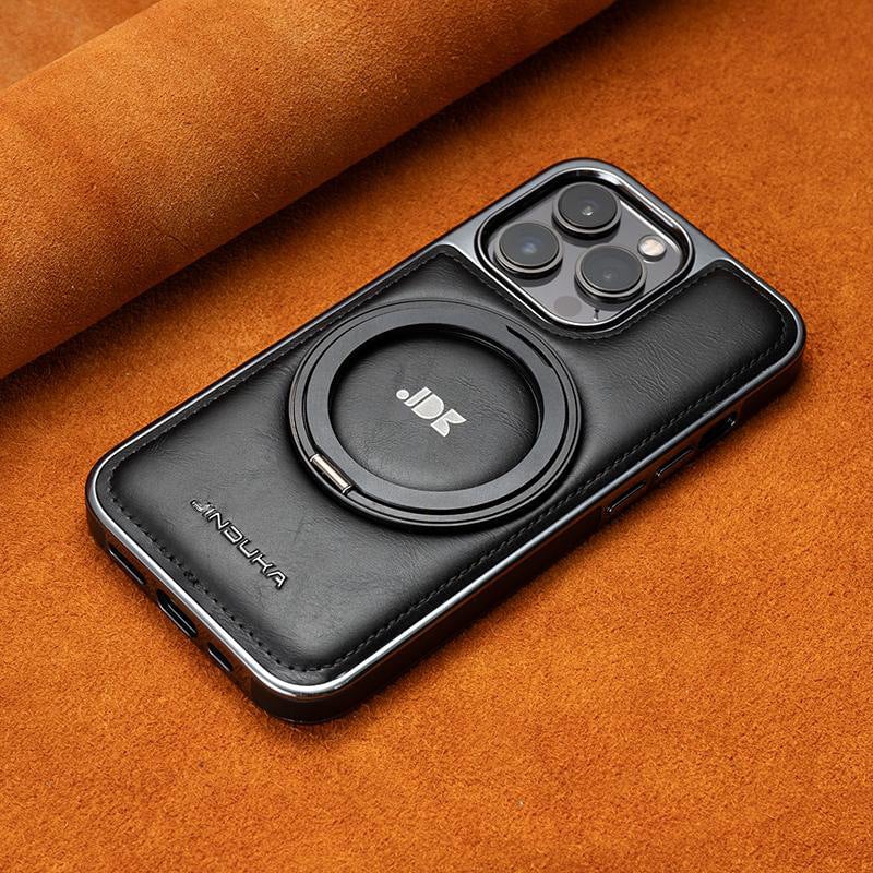 iPhone MagSafe Series | 360° Rotating Stand Leather Case for iPhone16/15/14/13 Series