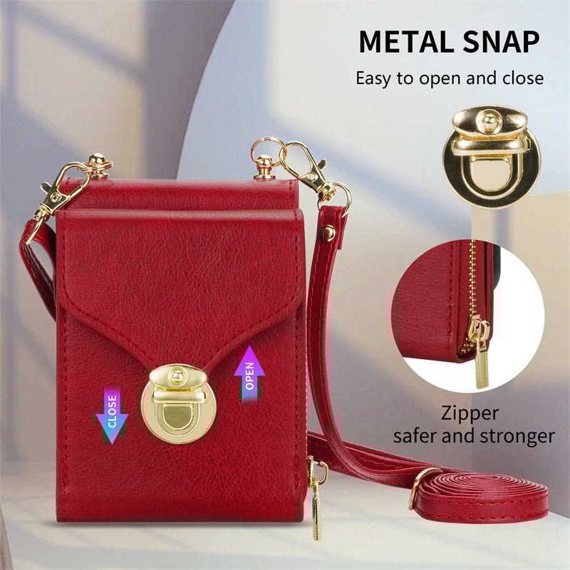 Mobile phone protective case with lanyard, crossbody, zipper card wallet for Galaxy Z Flip 3/Galaxy Z Flip 4/Galaxy Z Flip 5/Galaxy Z Flip 6