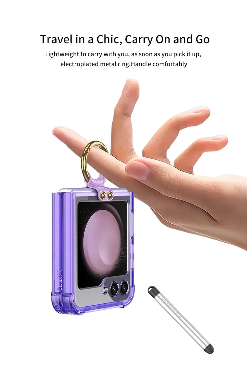 Galaxy Z Flip 5 and Galaxy Flip 6 | Transparent Ring Phone Case(Bring Pen)