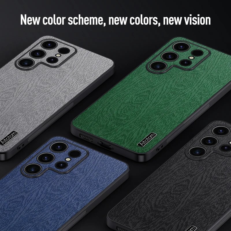 Bark Pattern Retro Business All-inclusive Protective Case For Samsung Galaxy S25 S24 S23 S22 S21 Note20 Series