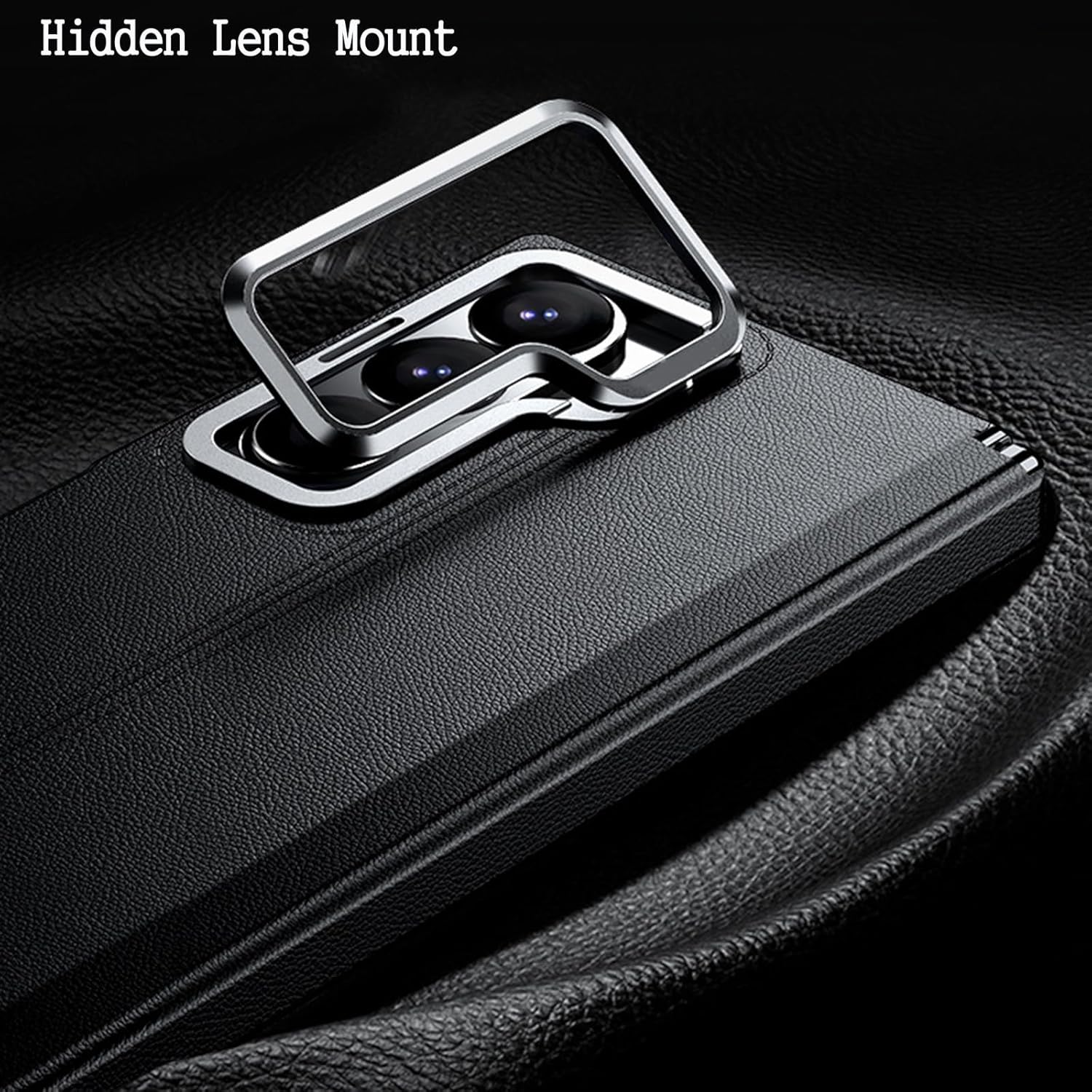 Magnetic Fold Case for Samsung Galaxy Z Fold 6,Metal Kickstand Lens Protection Phone Case Car Mounted Magnetic Suction Business Cover[Support magnetic charging]