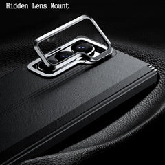 Magnetic Fold Case for Samsung Galaxy Z Fold 6,Metal Kickstand Lens Protection Phone Case Car Mounted Magnetic Suction Business Cover[Support magnetic charging]