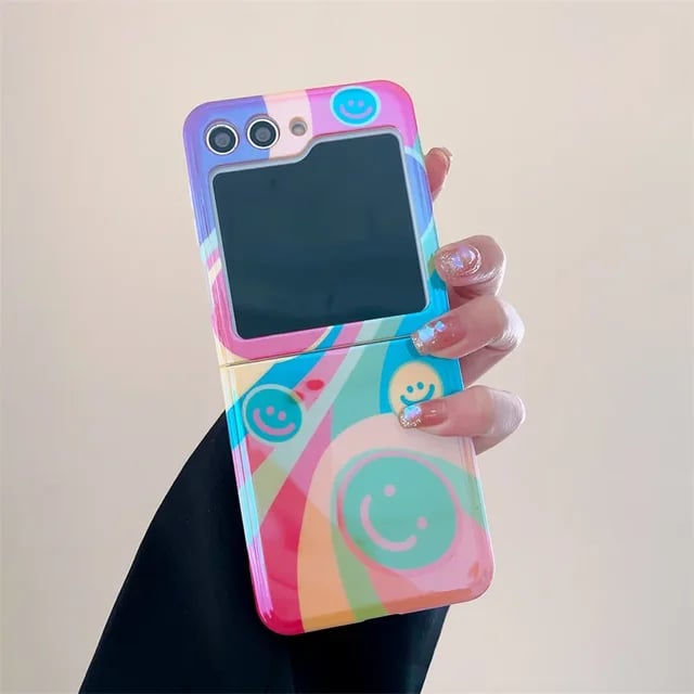 Colorful Graffiti Happy Face Phone Case For Galaxy Z Flip 3 / Galaxy Z Flip 4 / Galaxy Z Flip 5 / Galaxy Z Flip 6