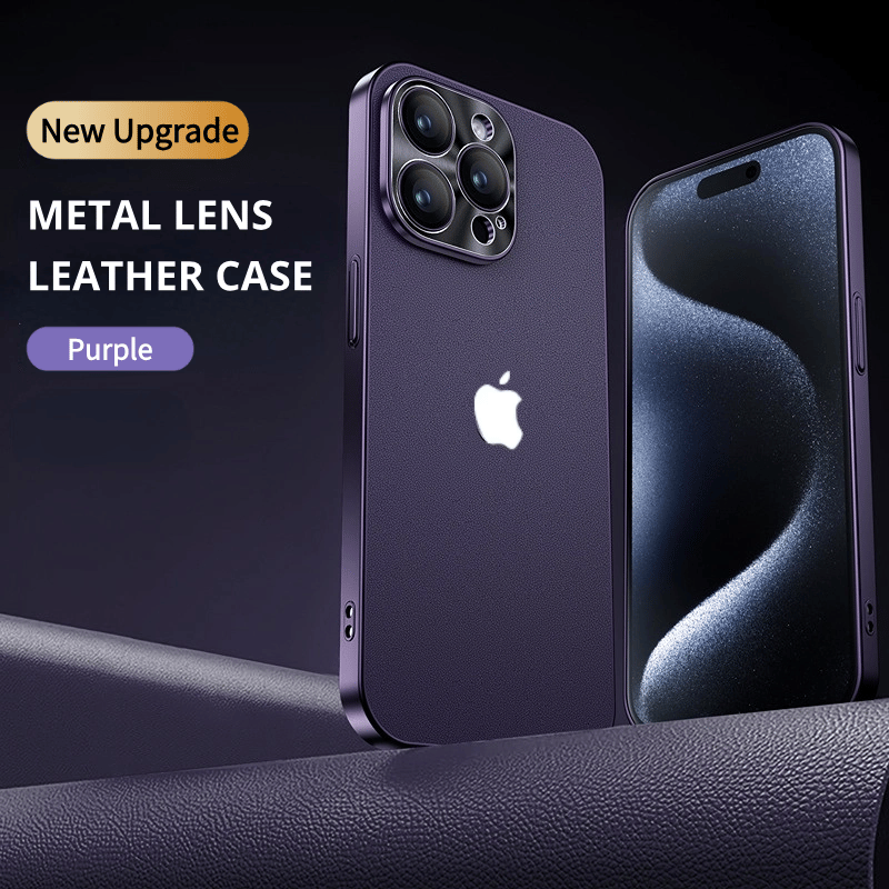 🔥Hot Sale!🏅Suitable for Apple 15 cell phone case ultra-thin frosted electroplating leather pattern all-inclusive hard shell protective case