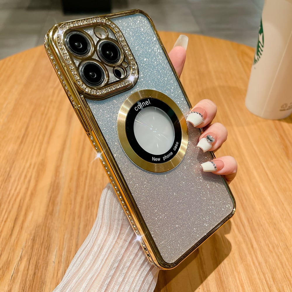 💖 Glitter Diamond Magnetic Ring Holder Case for iPhone ✨