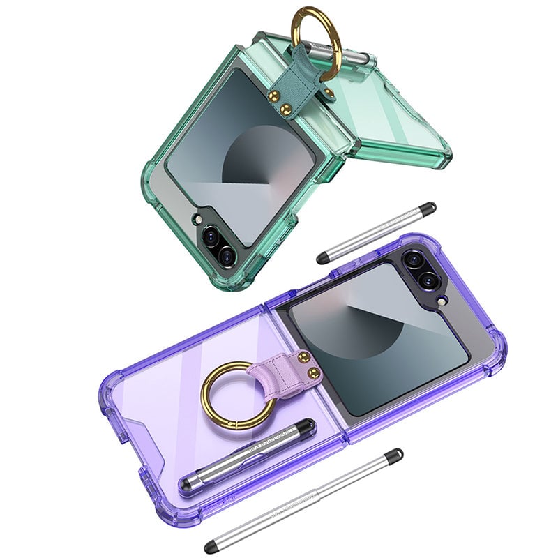 Galaxy Z Flip 5 and Galaxy Flip 6 | Transparent Ring Phone Case(Bring Pen)