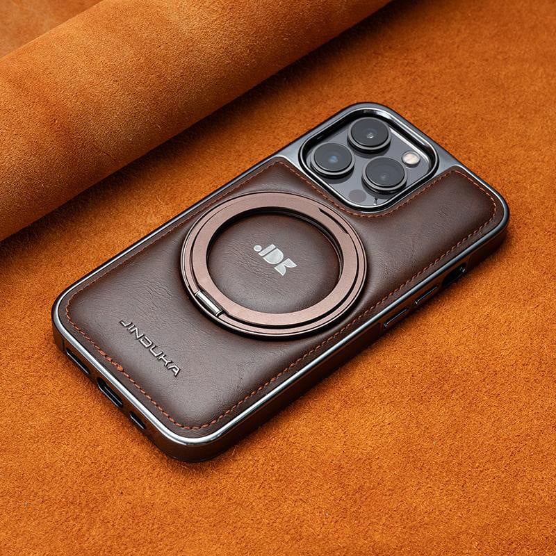 iPhone MagSafe Series | 360° Rotating Stand Leather Case for iPhone16/15/14/13 Series