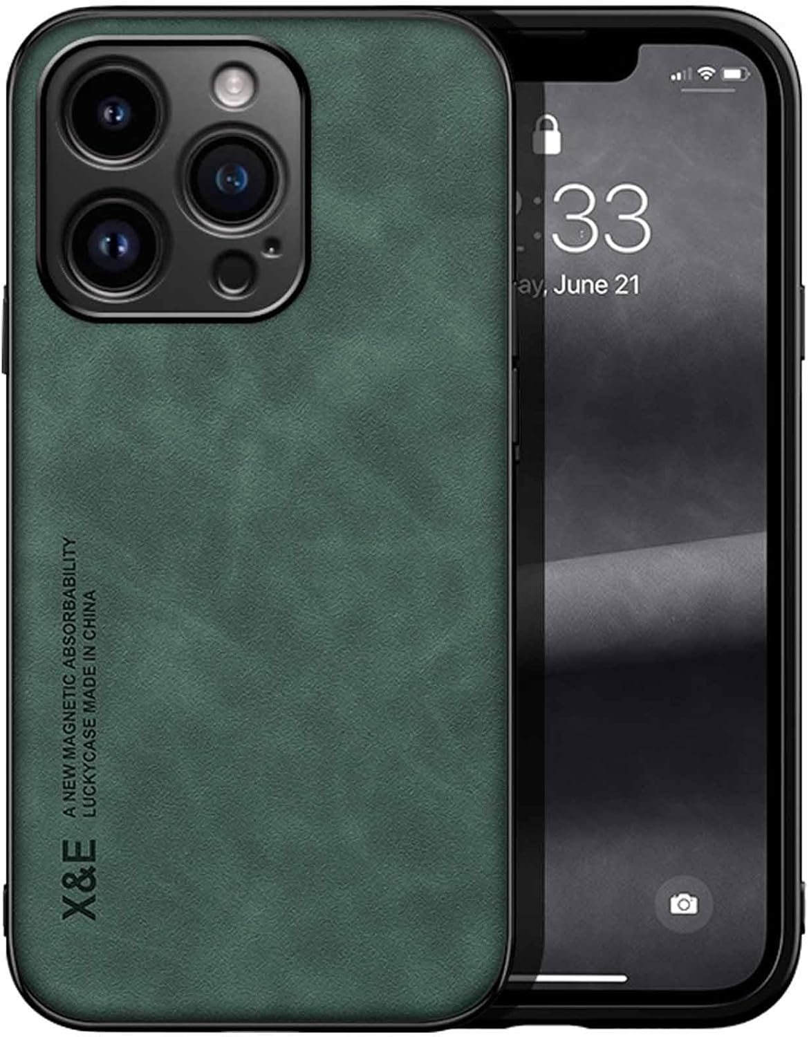 Sheepbuck leather magnetic mobile phone case for iPhone, shockproof, non-slip and ultra-light