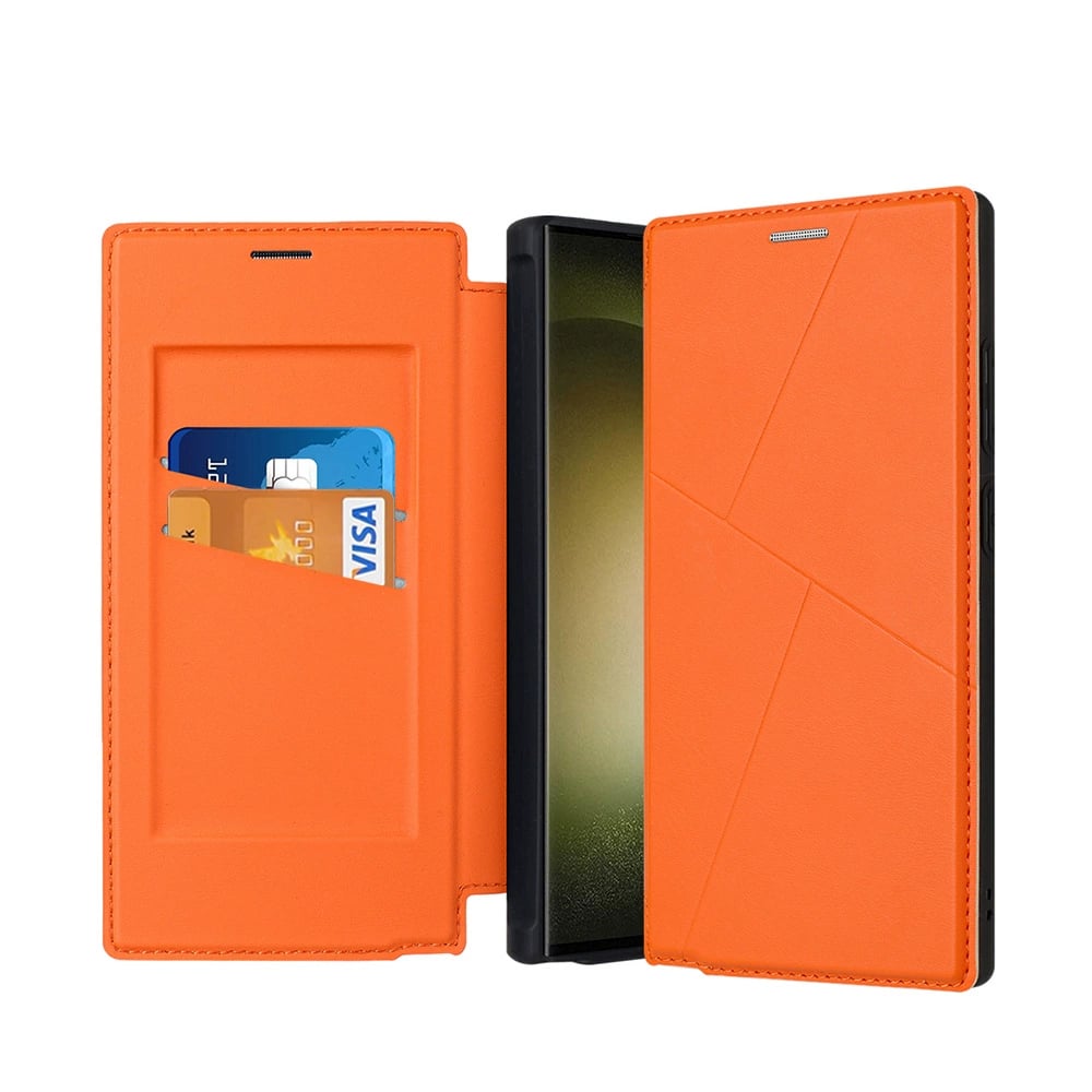 Card slot flip cover strong magnetic leather case for Galaxy S25/S24 series