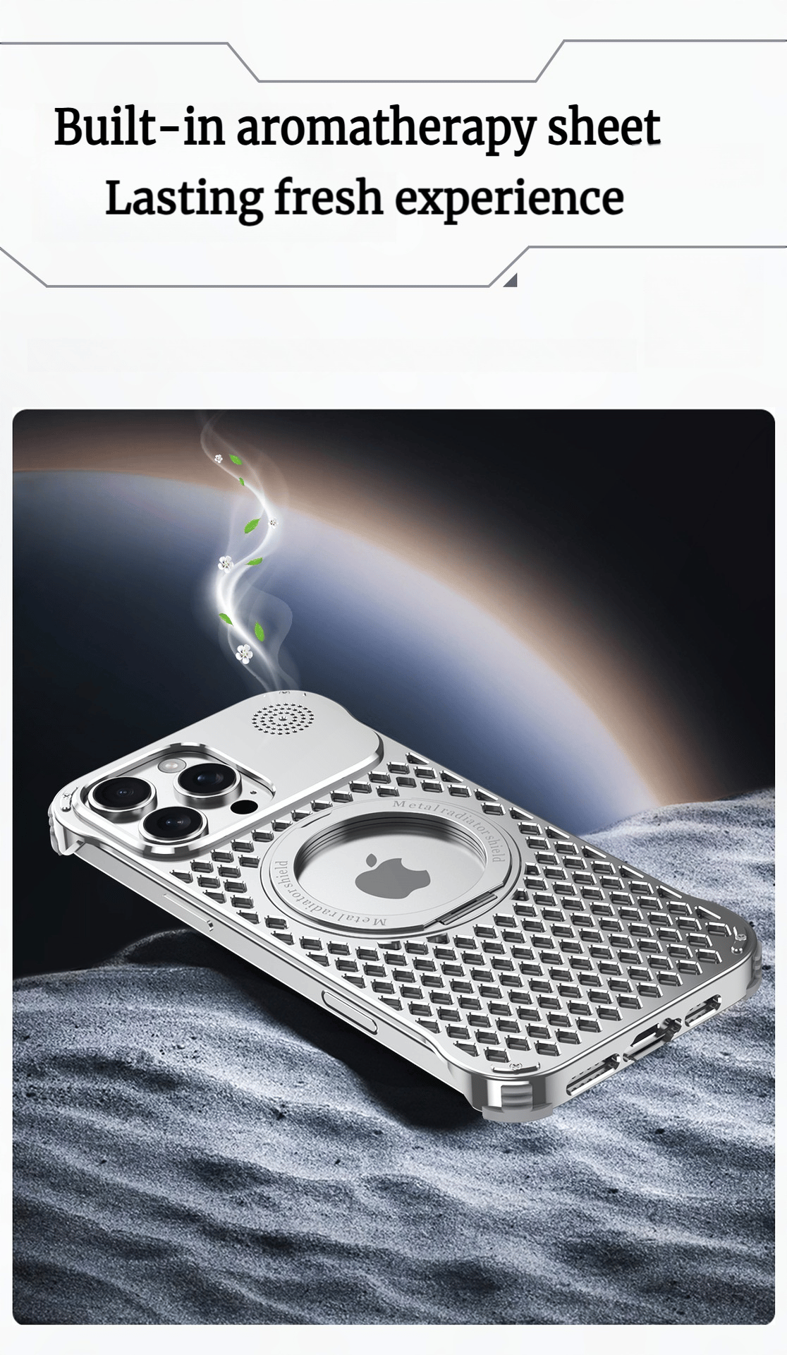 Aluminum Alloy Bracket Aromatherapy Heat Dissipation Case Suitable For iPhone 16/15/14 Series