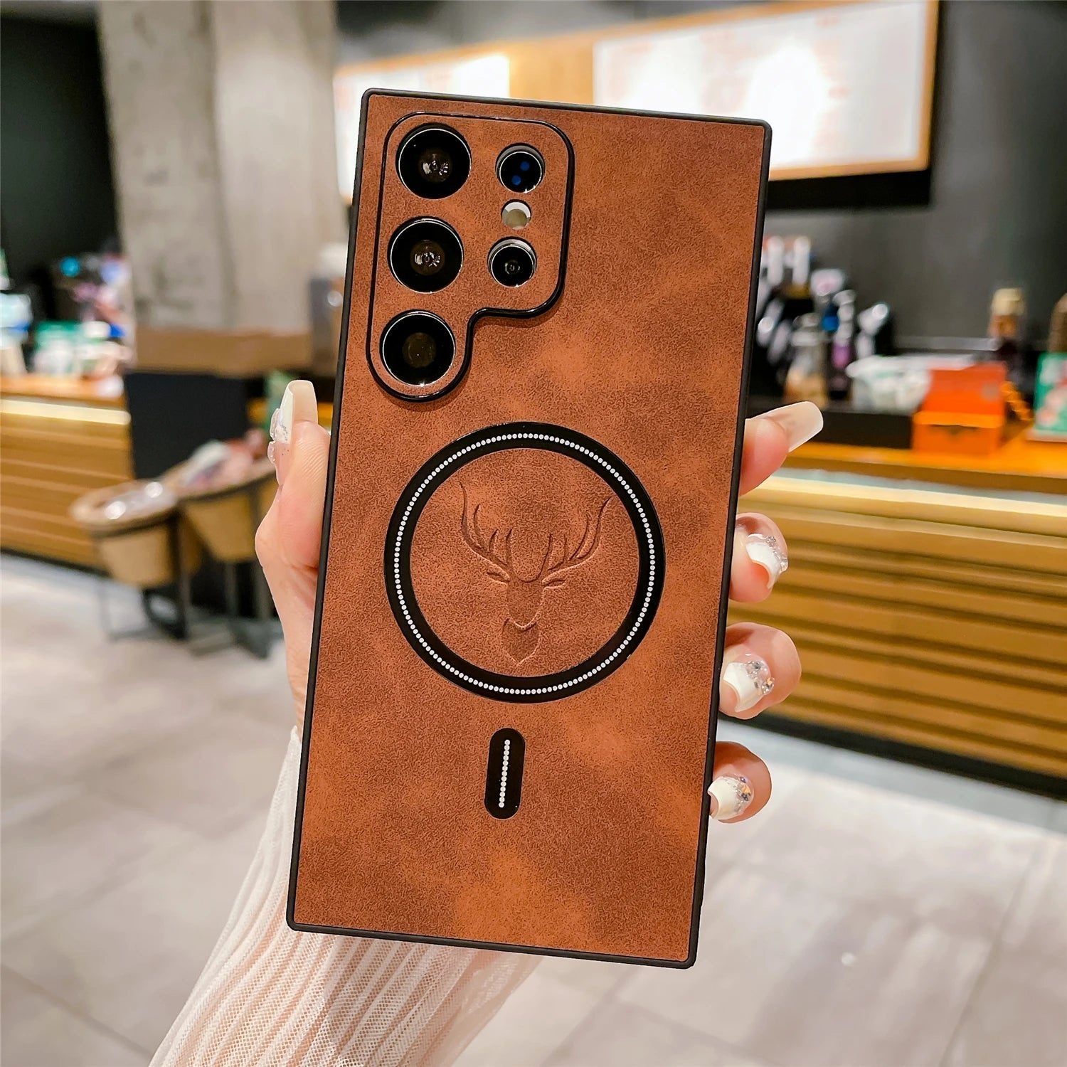 Luxury MagSafe Leather Case for Galaxy S21/S22/S23/S24 Series | Premium Protection & Wireless Charging