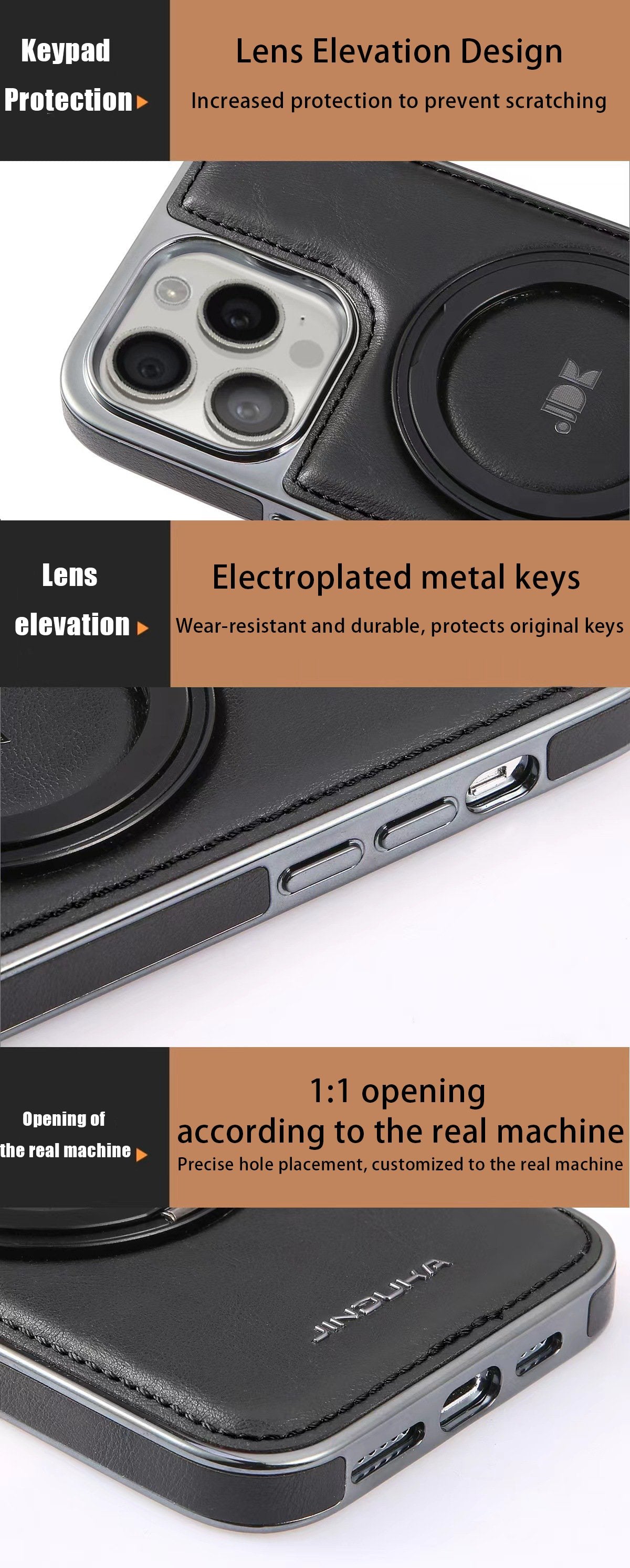 iPhone MagSafe Series | 360° Rotating Stand Leather Case for iPhone16/15/14/13 Series