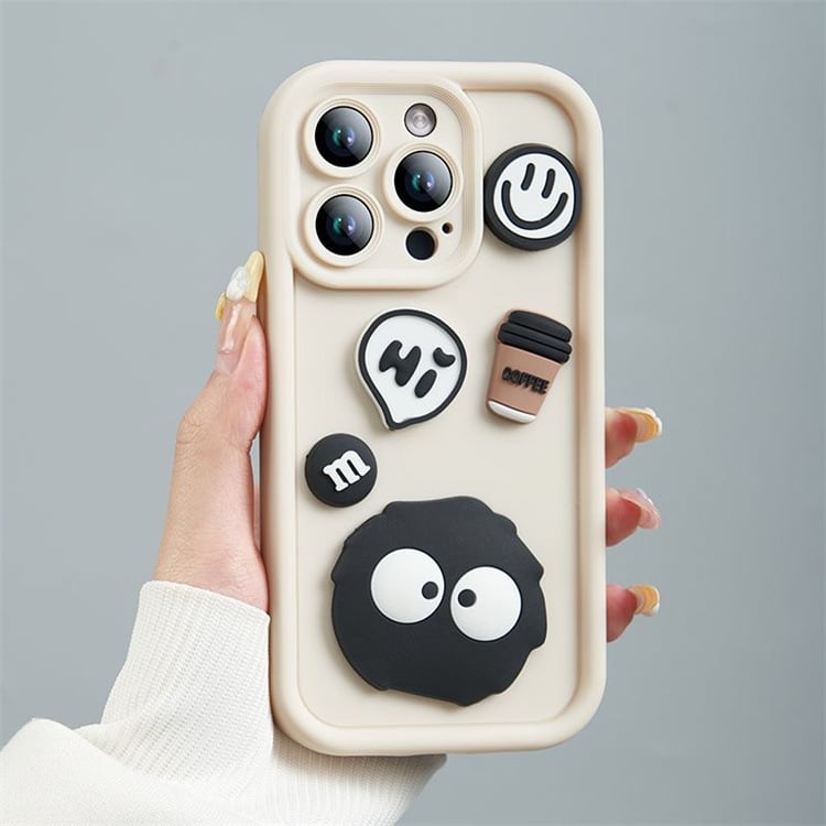 Simple cartoon three-dimensional coffee briquettes mobile phone case for Apple mobile phone
