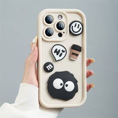 Simple cartoon three-dimensional coffee briquettes mobile phone case for Apple mobile phone