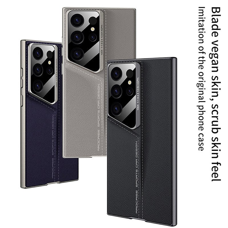 Razr Leather Case For Samsung Galaxy S25 Series and S23 S24 Ultra (Only Case)