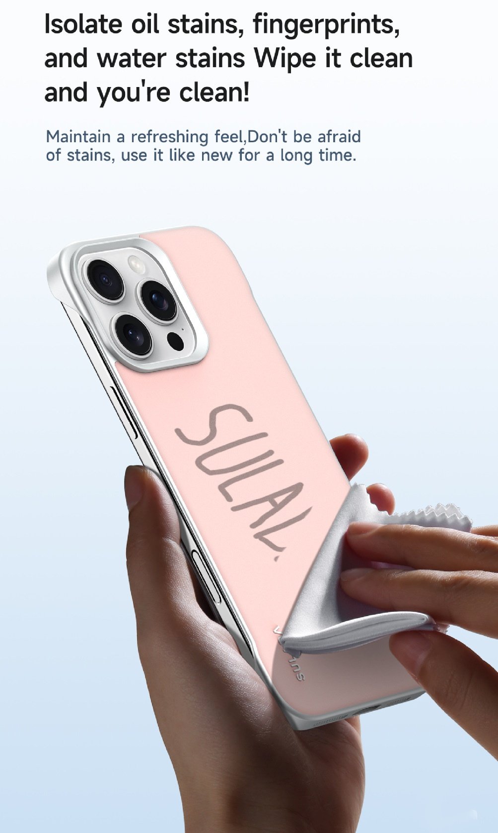 Frameless liquid skin-feeling mobile phone case for Apple 15/16 series