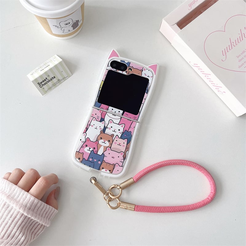 Stacking Cat Phone Case For Galaxy Z Flip 3/Galaxy Z Flip 4/Galaxy Z Flip 5/Galaxy Z Flip 6