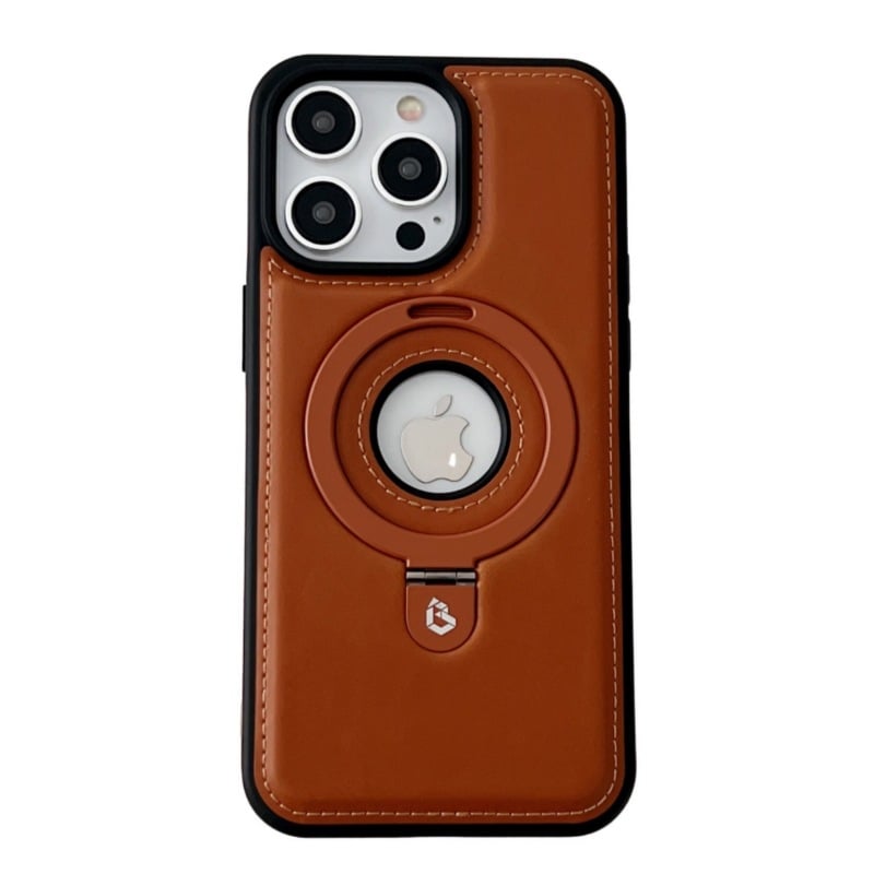 Luxurious Leather Magnetic Case With Invisible Stand For iPhone 16/15/14/13/12 Series