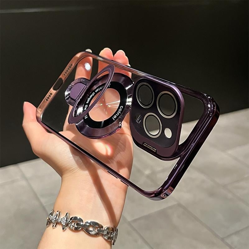 📲 SentimentvalueTM Dual-Bracket Electroplated High-Transparency Cell Phone Case (With Lens Film)