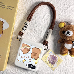 White Edge Capybara Portable Case for Galaxy Z Flip 4 / Galaxy Z Flip 5 / Galaxy Z Flip 6