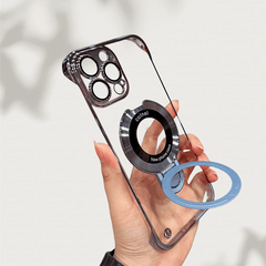 Electroplated Frameless iPhone Case with Magnetic Stand & Lens Film