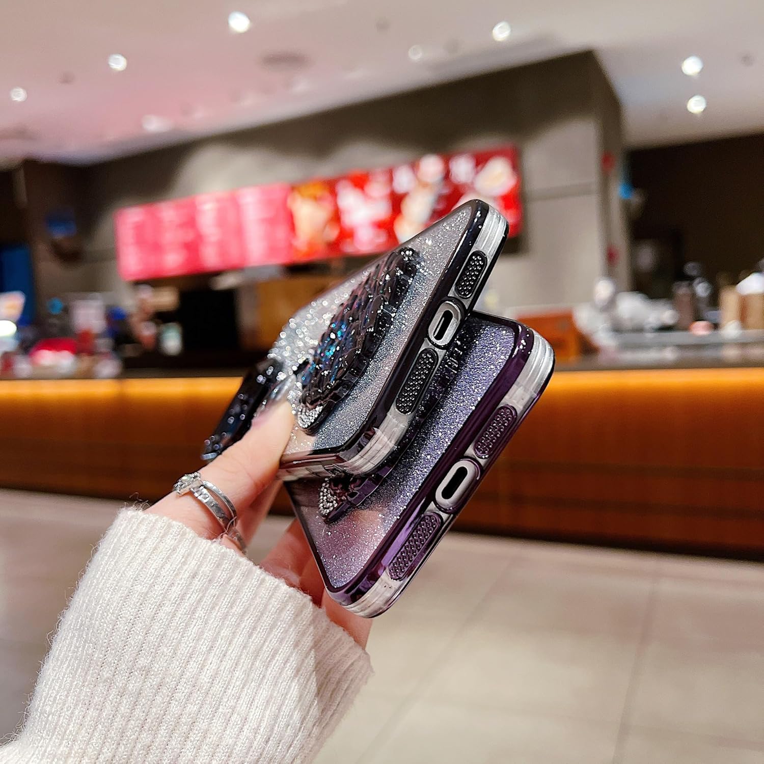 Electroplated Glitter swan Pattern Phone case with Glitter or Without Glitter Paper, Drop-Proof, Light Luxury Style, for iPhone 15 14 13 12 11 case