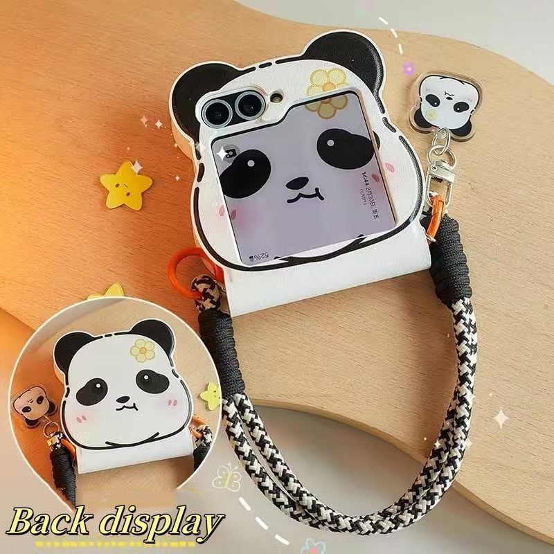 Panda Head Mobile Phone Case For Galaxy Z Flip 3 / Galaxy Z Flip 4 / Galaxy Z Flip 5 / Galaxy Z Flip 6
