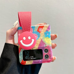 Graffiti Oil Painting Flower Phone Case For Galaxy Z Flip 3/Galaxy Z Flip 4/Galaxy Z Flip 5/Galaxy Z Flip 6