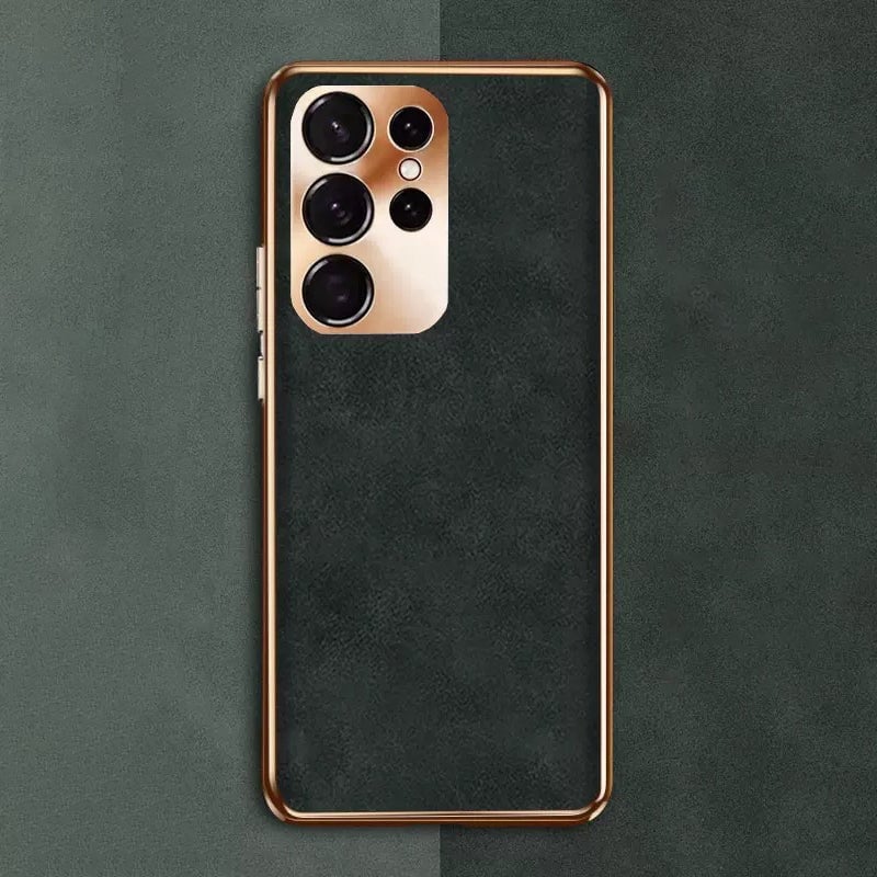 Samsung Galaxy S22 S23 S24 Series | High-End Luxury Metal Lens Leather Phone Case