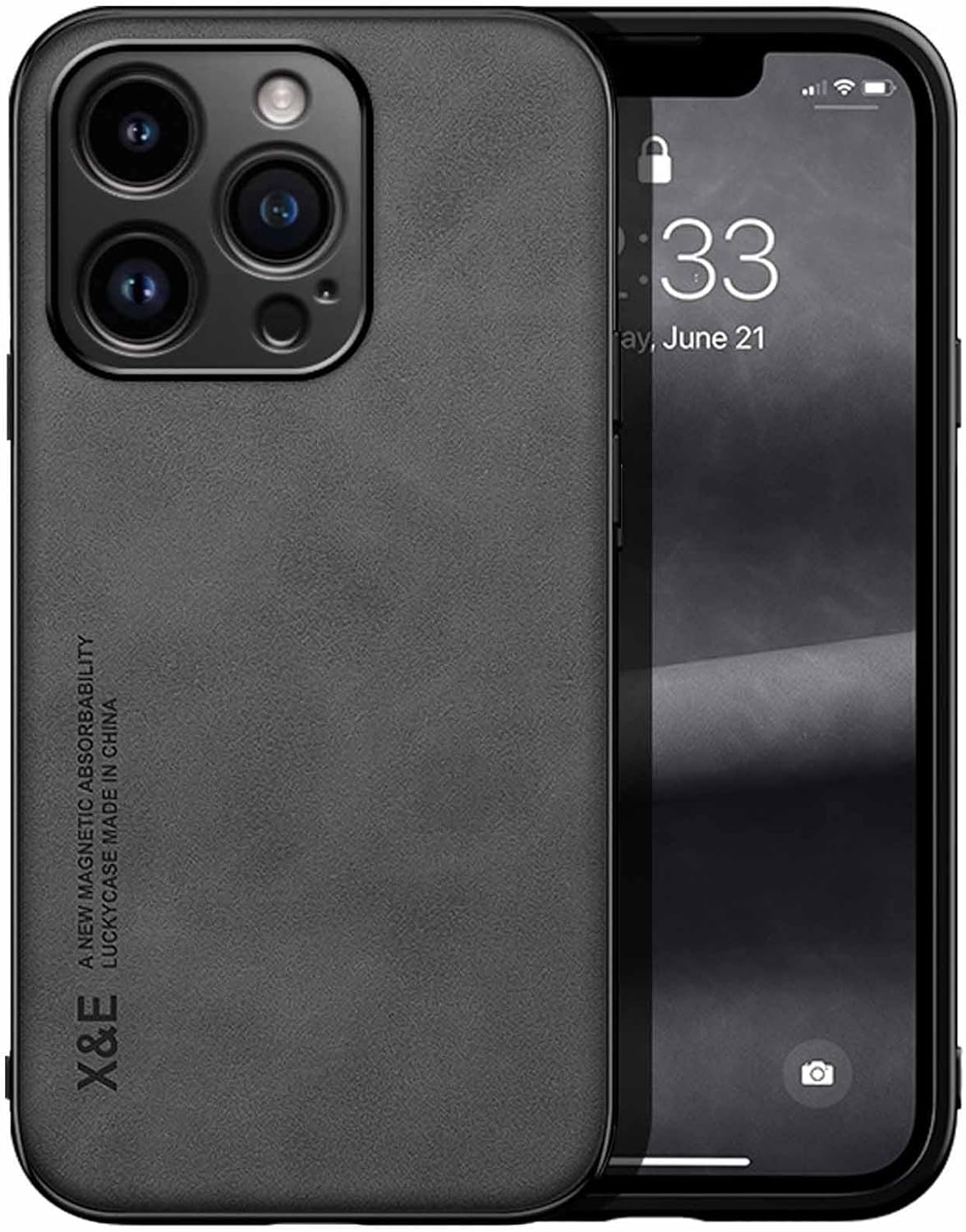 Sheepbuck leather magnetic mobile phone case for iPhone, shockproof, non-slip and ultra-light